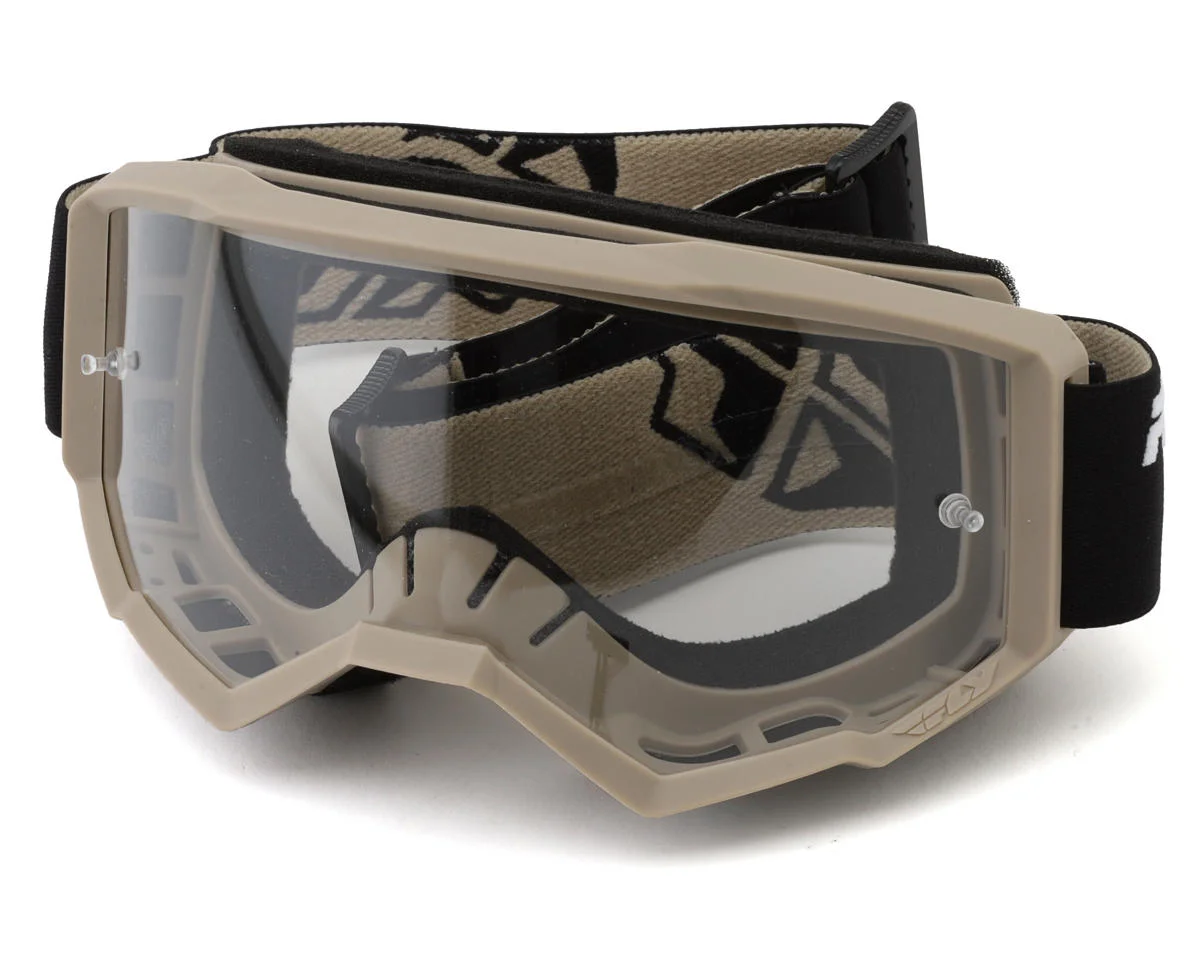 Fly Racing Focus Goggles (Black/Khaki) (Clear Lens)